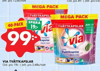 ÖoB Via tvättkapslar erbjuda