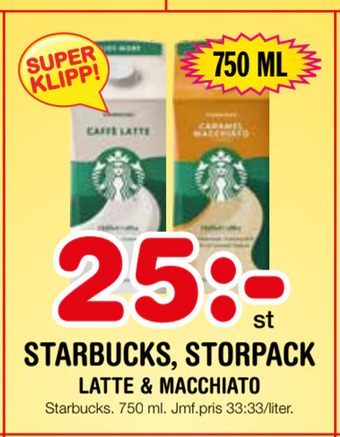 Nya Pulsen Starbucks, storpack erbjuda