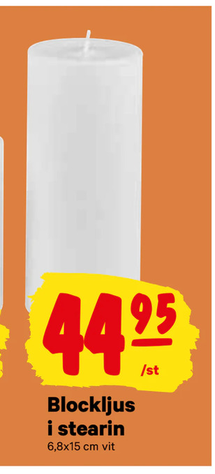 City Gross Blockljus i stearin erbjuda
