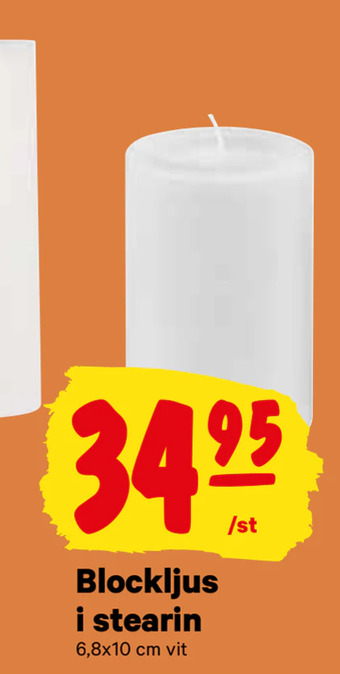 City Gross Blockljus i stearin erbjuda