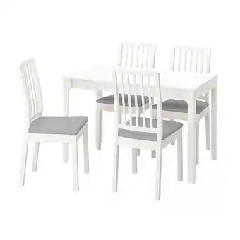 IKEA Ekedalen / ekedalen bord och 4 stolar, vit vit/orrsta ljusgrå, 80/120 cm erbjuda
