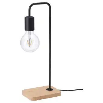 IKEA Tvärhand bordslampa, svart/bambu erbjuda