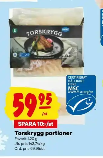 Torskrygg portioner