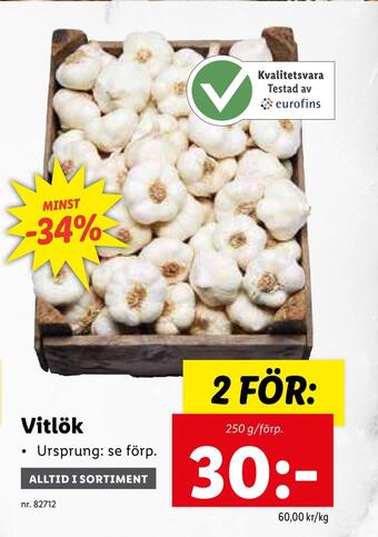Lidl Vitlök erbjuda
