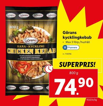 Lidl Görans kycklingkebab erbjuda