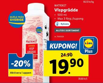 Lidl Vispgrädde erbjuda