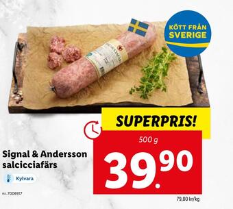Lidl Signal & andersson salcicciafärs erbjuda