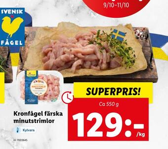 Lidl Kronfågel färska minutstrimlor erbjuda