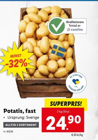 Lidl Potatis, fast erbjuda
