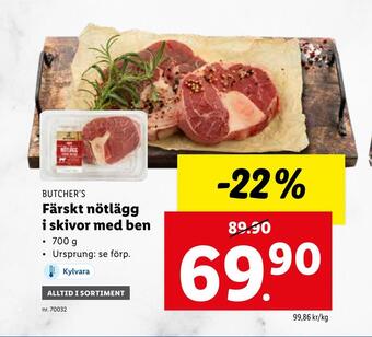 Lidl Färskt nötlägg i skivor med ben erbjuda