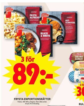 ICA Maxi Findus färdigrätter erbjuda