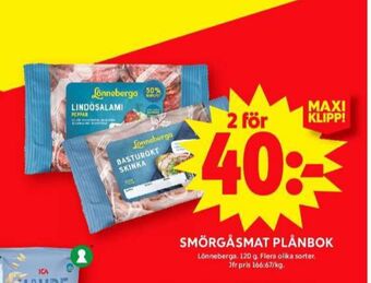 ICA Maxi Lönneberga skinka erbjuda