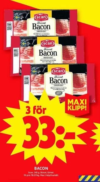 ICA Maxi Scan baconskivor erbjuda