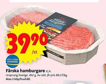 ICA Supermarket Ica hamburgare erbjuda