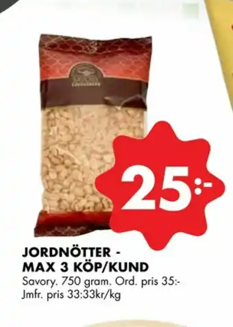 ÖoB Savory Jordnötter erbjuda