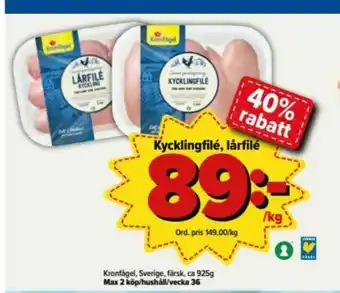 Östenssons Kronfågel Kycklinglårfile erbjuda