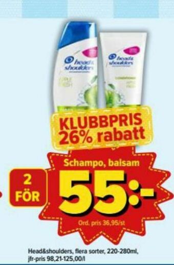 Östenssons Head&Shoulders Balsam erbjuda