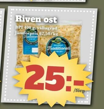 Bonum Matmarknad Riven ost erbjuda