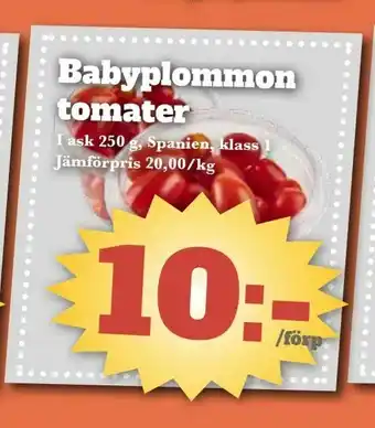 Bonum Matmarknad Babyplommon tomater erbjuda