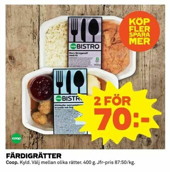 Coop Extra Färdigrätter erbjuda