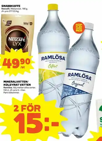 Coop Extra Mineralvatten/ kolsyrat vatten erbjuda