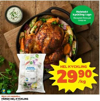 Coop Daglivs Färsk hel kyckling erbjuda