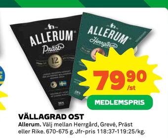 Coop Daglivs Vällagrad ost erbjuda
