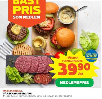 Coop Daglivs Färska hamburgare erbjuda
