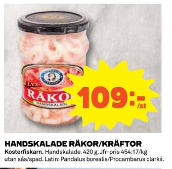 Coop Daglivs Handskalade räkor/kräftor erbjuda