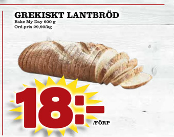 Din Mat Grekiskt lantbröd erbjuda
