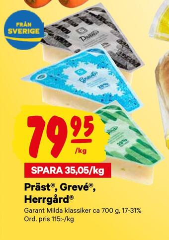 minmatbutik Präst , grevé , herrgård erbjuda