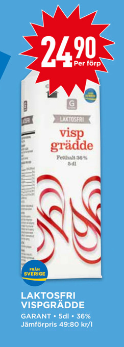 Willys Laktosfri vispgrädde erbjuda