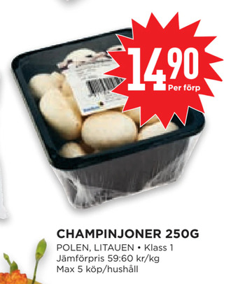 Willys Hemma Champinjoner 250g erbjuda
