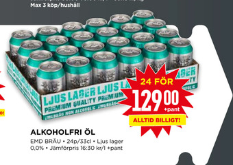 Willys Alkoholfri öl erbjuda