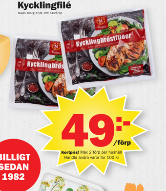 Pekås Kycklingfilé erbjuda