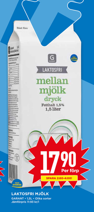 Willys Laktosfri mjölk erbjuda