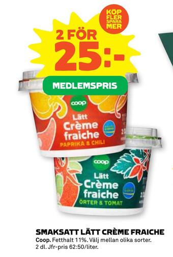 Coop Forum Smaksatt lätt crème fraiche erbjuda