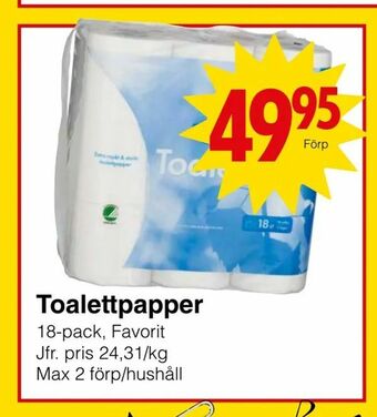 Matöppet Toalettpapper erbjuda