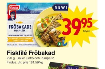 Matöppet Findus fiskfiléer panerad erbjuda