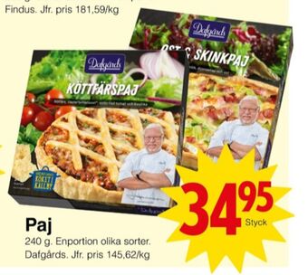 Matöppet Dafgårds matpajer erbjuda