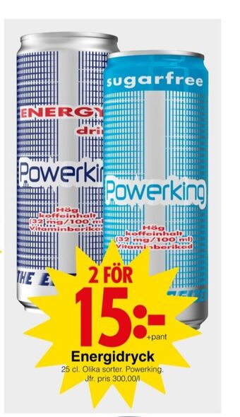 Matöppet Powerking energidryck erbjuda