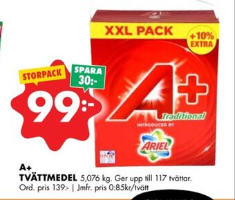 ÖoB A+ tvättmedel pulver erbjuda
