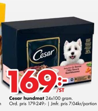 ÖoB Cesar hundmat erbjuda