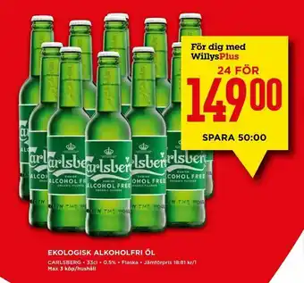 Willys Ekologisk alkoholfri öl erbjuda