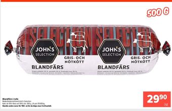 Coop Extra Johns selection blandfärs erbjuda