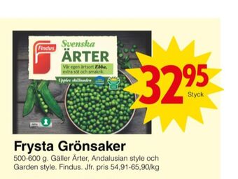 Matöppet Findus grönsaker erbjuda