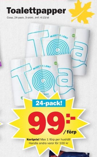 Pekås Coop toalettpapper erbjuda