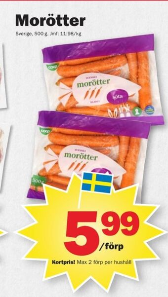 Pekås Coop morötter erbjuda