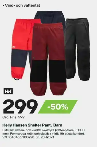 XXL Helly Hansen Shelter Pant, Barn erbjuda