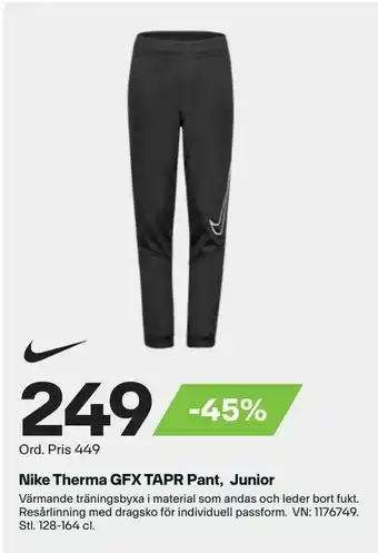 XXL Nike Therma GFX TAPR Pant, Junior erbjuda